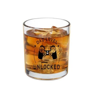 Imagem de Jogskeor Copo de uísque desbloqueado nível de pai 290 ml, presentes para novos pais, anúncio de primeira gravidez, primeiro dia dos pais, presentes de Natal para homens, novo pai