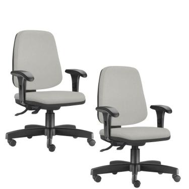 Imagem de Kit 02 Cadeiras Giratórias Job Diretor Executiva Cinza