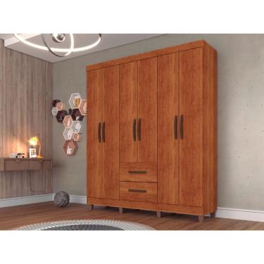 Imagem de Roupeiro Estrela Em Mdp Com 6 Portas E 2 Gavetas Sallêto Cinamomo
