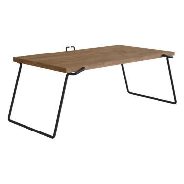 Imagem de Mesa Multiuso Para Notebook Industrial Tube Artesano 33Cm Mdp Vermont Estrutura Metálica Preta