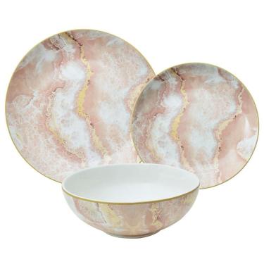 Imagem de Aparelho De Jantar 18 Peças Rosé Em Cerâmica Rosa