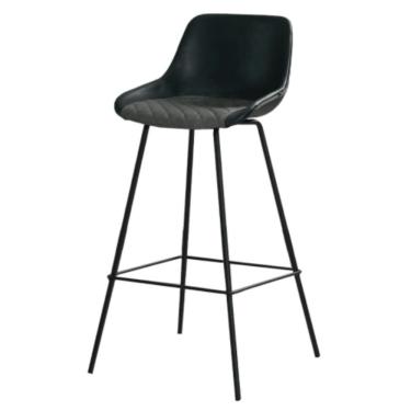 Imagem de Banqueta Bogotá Rivatti Revestimento Em Poliuretano (pu) Azul Marinho E Cinza Granizo Base Em Aço Pi