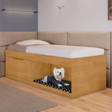Imagem de Box Solteiro 2 Prateleiras Flórida Com Kit Pet E Colchão Naturalle