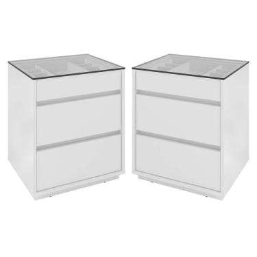 Imagem de Conjunto De Mesas De Cabeceira Cuiabá Branco