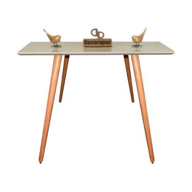 Imagem de Aparador Pés Palito Com Vidro Laqueado 100cm Off White