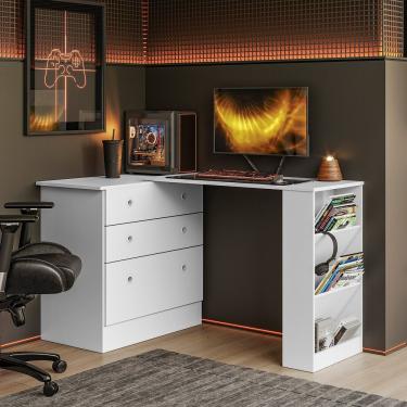 Imagem de Cômoda Com Mesa Giratória Gamer Dritex branco