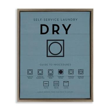 Imagem de Stupell Industries Símbolos de secadora de roupas marrom emoldurado tela flutuante design de parede por Lettered and Fored, 43 x 53 cm