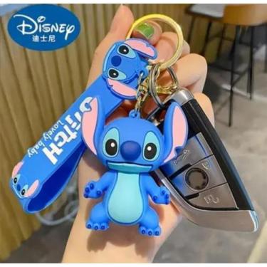 Imagem de Chaveiro stitch Angel azul rosa3D do emborrachado, stitch