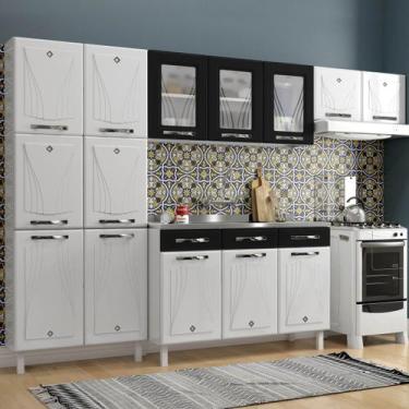 Imagem de Cozinha de Aço Completa Star New 14 Portas 2 Gavetas Branco/Preto - Te