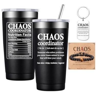 Imagem de BIRGILT Copo Chaos Coordinator 590 ml - Presentes de chefe para homens - Presentes de Dia do Chefe para ele - Presentes de Coordenador de Caos para homens, Mulheres - Presentes de agradecimento,