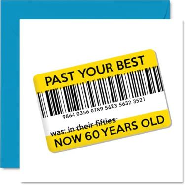 Imagem de Stuff4 Cartão engraçado 0 60º aniversário - Past Their Best - Cartão de feliz aniversário rude para 0 de amigos colegas, 145 mm piada humor aniversário cartões comemorativos