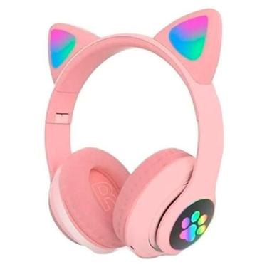Imagem de Headset Orelha De Gatinho Fone De Ouvido (Rosa) - Lintian