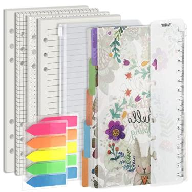 Imagem de Kit de inserção de agenda A6, grafite de papel para fichário de 6 anéis, linha de pontos em branco para 80 folhas/160 páginas/força 100 g/m²/com presentes (Harphia 816FA6 9,58 x 17,77 cm)