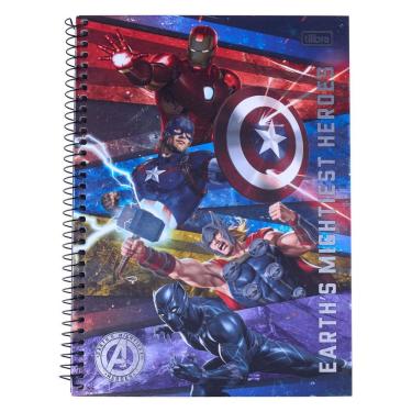 Imagem de Caderno Universitário Vingadores 1 Matéria 80 Folhas Tilibra
