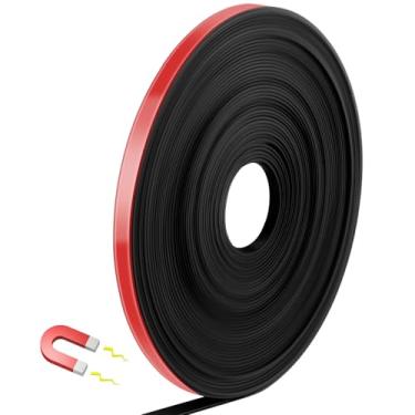 Imagem de AmazingSpark Tiras finas de rolo de fita magnética, 0,39 polegadas x 33 pés divisórias de quadro magnético quadro branco fita decorativa linha de marcação para sala de aula acessórios de arte de