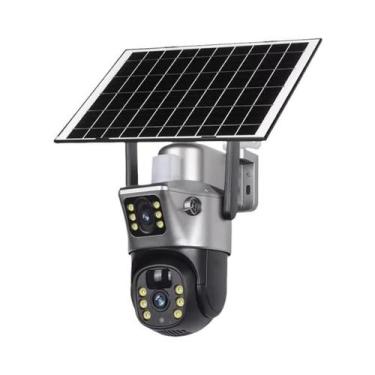 Imagem de Câmera IP Solar Sem Fio 4K Com Lente Dupla, Tela Dupla, À Prova D'água