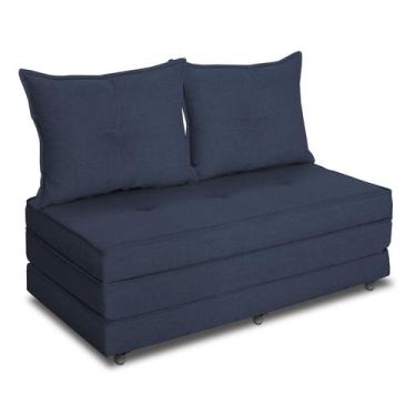 Imagem de Pufe Cama Dobrável Casal 130 Com 02 Almofadas Premium - Due Decor, Lin