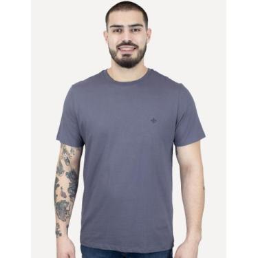 Imagem de Camiseta Dudalina Masculina Essentials Modal Logo Roxa, S/P