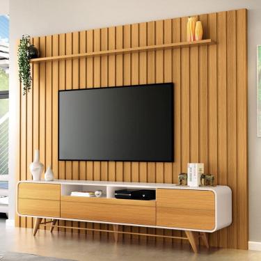 Imagem de Painel TV 85 Pol You 2.7 com Bancada Época Cinamomo/Off - HB Móveis