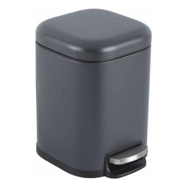 Imagem de Lixeira De Piso 6 Litros Aço 30x21x21cm Cinza - Banheiro