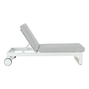 Imagem de Espreguicadeira Aluminio Rodas 4 Posicoes Ate 200kg - Branca