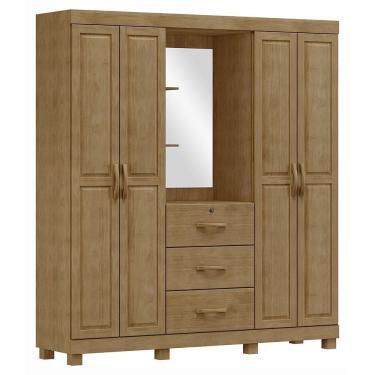 Imagem de Guarda Roupa Capela Madeira Maciça 4P 3G 183 cm 1143 Freijo Milani Store