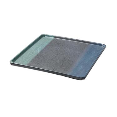 Imagem de Prato de estilo japonês retrô simples listrado delicado quadrado durável - placa quadrada de renda de 30,5 cm