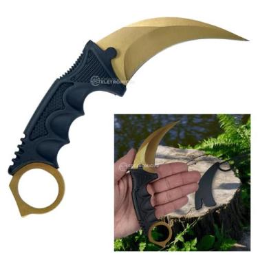 Imagem de Faca Karambit Tática 19cm com Quebra-Vidro, Capinha e Cabo Ergonômico 