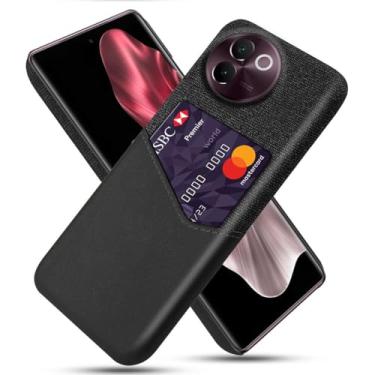 Imagem de Capa para Vivo V30E 5G,Anti-deslizamento,Proteção contra quedas de 360°,Resistência à impressão digital,Tela e caso de couro PU com 1 slot de cartão atrás-Black