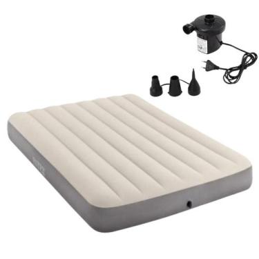 Imagem de Colchão full dura-beam casal intex conforto + bomba elétrica, Bege, 22