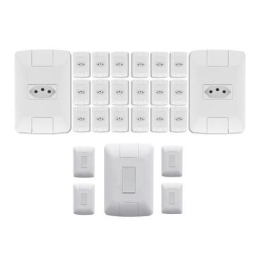 Imagem de Kit 20 Tomadas 10A + 5 Interruptor Simples Aria Tramontina