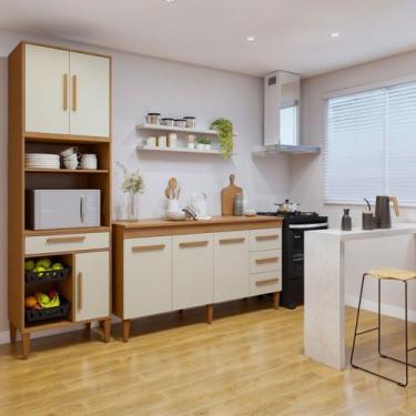 Imagem de Conjunto 2 Peças Paneleiro com Fruteira e Balcão 3 Portas Caxias - Kai