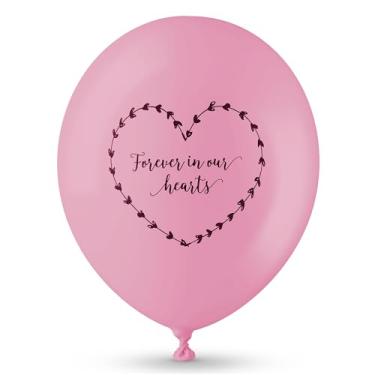 Imagem de ANGEL & DOVE 25 Pale Pink 'Forever in Our Hearts' Biodegradable Funeral Remembrance Balloons - for Memory Table, Memorial, Condolence