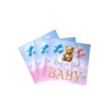 Imagem de Guardanapos de chá de bebê menino ou menina, 40 peças, urso azul e rosa, decorações de chá de bebê, guardanapo, lembrancinhas, guardanapo, coquetel, sobremesa, guardanapo de papel para crianças