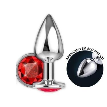Imagem de Plug Anal com Joia Vermelha Tamanho P - SEIMP