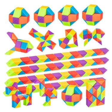 Imagem de Puzzles Party Favors Aubrogo Fidget Snake Cube 36 unidades para crianças