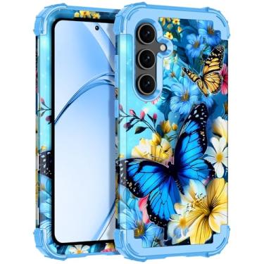 Imagem de Rancase Capa para Galaxy S24 FE, proteção resistente à prova de choque de três camadas de plástico rígido + capa protetora de borracha de silicone macio para Samsung Galaxy S24 FE, brilha no escuro