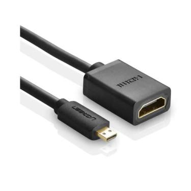 Imagem de Cabo Adaptador Micro Hdmi Para Hdmi Femea Ugreen 22cm Preto C/nfe