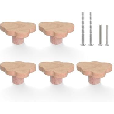 Imagem de LOUZAGO 12 maçanetas de gaveta de madeira, em forma de nuvem, puxadores de armário de madeira, puxadores de cômoda, puxadores de gaveta, puxadores de armário de madeira, ferragens de armário (forma de