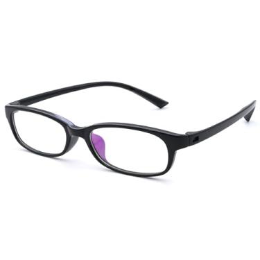 Imagem de Onrtry Óculos transparentes falsos, sem grau, armação retangular, Preto brilhante A1, Medium