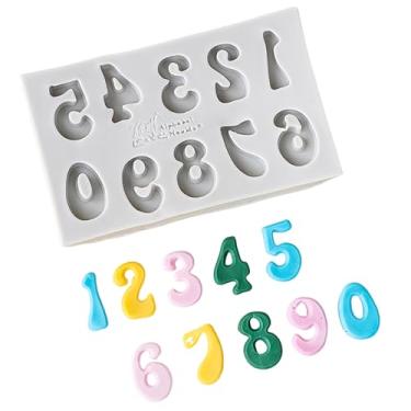 Imagem de Moldes de silicone com números 0-9, 1 peça, molde de chocolate 3D, enfeite de cupcake, utensílios de panificação, reutilizáveis, numeros, moldes de doces, materiais de artesanato DIY para festa de