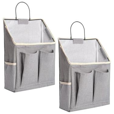 Imagem de Cestas de armazenamento suspensas, 2 peças de armazenamento de parede 32 x 5 x 37 cm organizador de bolso de parede com vários bolsos para quarto, banheiro, cozinha, acampamento