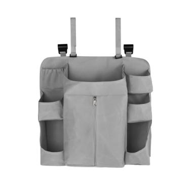 Imagem de simhoa Organizador de fraldas suspenso para trocador, berço, cercadinho, porta-fraldas portátil multifuncional, organizador de berçário para quarto, Cinza Escuro