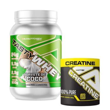 Imagem de Kit Tasty Whey 3w Adaptogen 900g com Creatina Adaptogen 300g - Adaptog