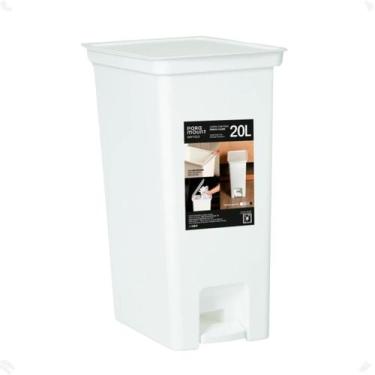 Imagem de Lixeira Pedal 20 Litros 32 X23 X44,5 Cm Fly Branco 4398 - Paramount