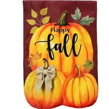 Imagem de Briarwood Lane Bandeira de casa de serapilheira 40x28 para exterior Happy Fall Pumpkin Trio For Fall House Flag