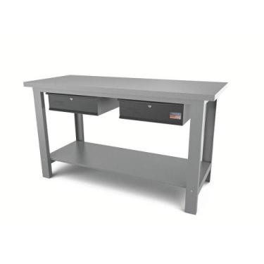 Imagem de Bancada Aberta Com 2 Gavetas E Tampo Metálico Tramontina Pro Cinza Tra