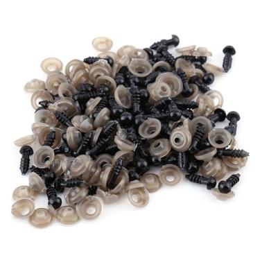 Imagem de Olhos Seguros, 100pcs 6 Mm Black Doll Safety Olhos Com Arruela para Brinquedos de Feltragem de Ursinho de Pelúcia, Miçangas de Contas (12mm)