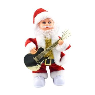 Imagem de Milageto Decoração musical de boneco de Papai Noel dançante em movimento para meninos e meninas brinquedo de Papai Noel de Natal brinquedo de canto para