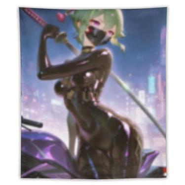 Imagem de LIEGBMEU Tapeçaria sexy de anime menina 127 x 152 cm arte de colcha de parede decoração de tapeçaria caprichosa AF178